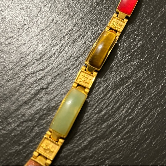 Gemstone Magnetic Chinese Characters Bracelet Marked 316L S.Steel - Picture 4 of 13